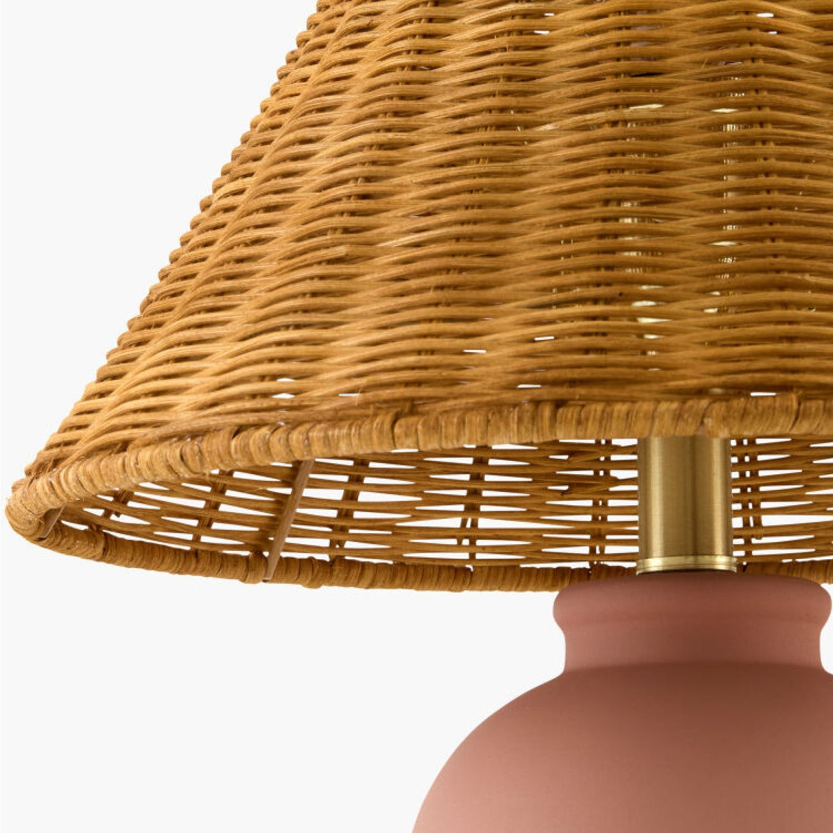 Modern European furniture - Brown Rattan Ceramic Table Lamp - www.oroa.com