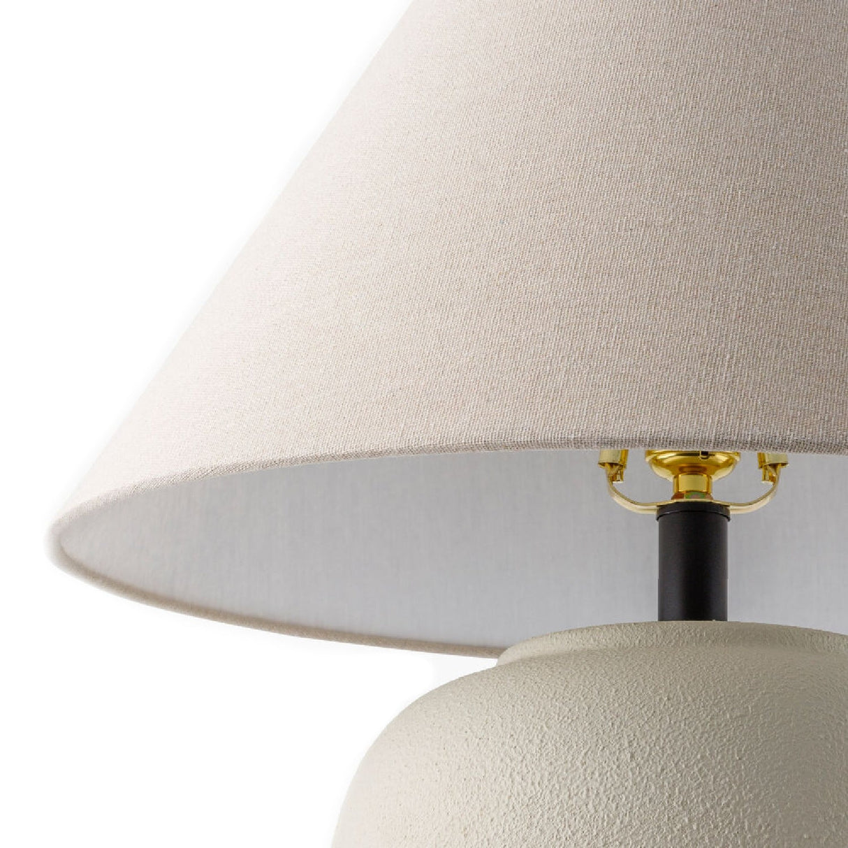 Modern European furniture - Ceramic Beige Linen Table Lamp - www.oroa.com