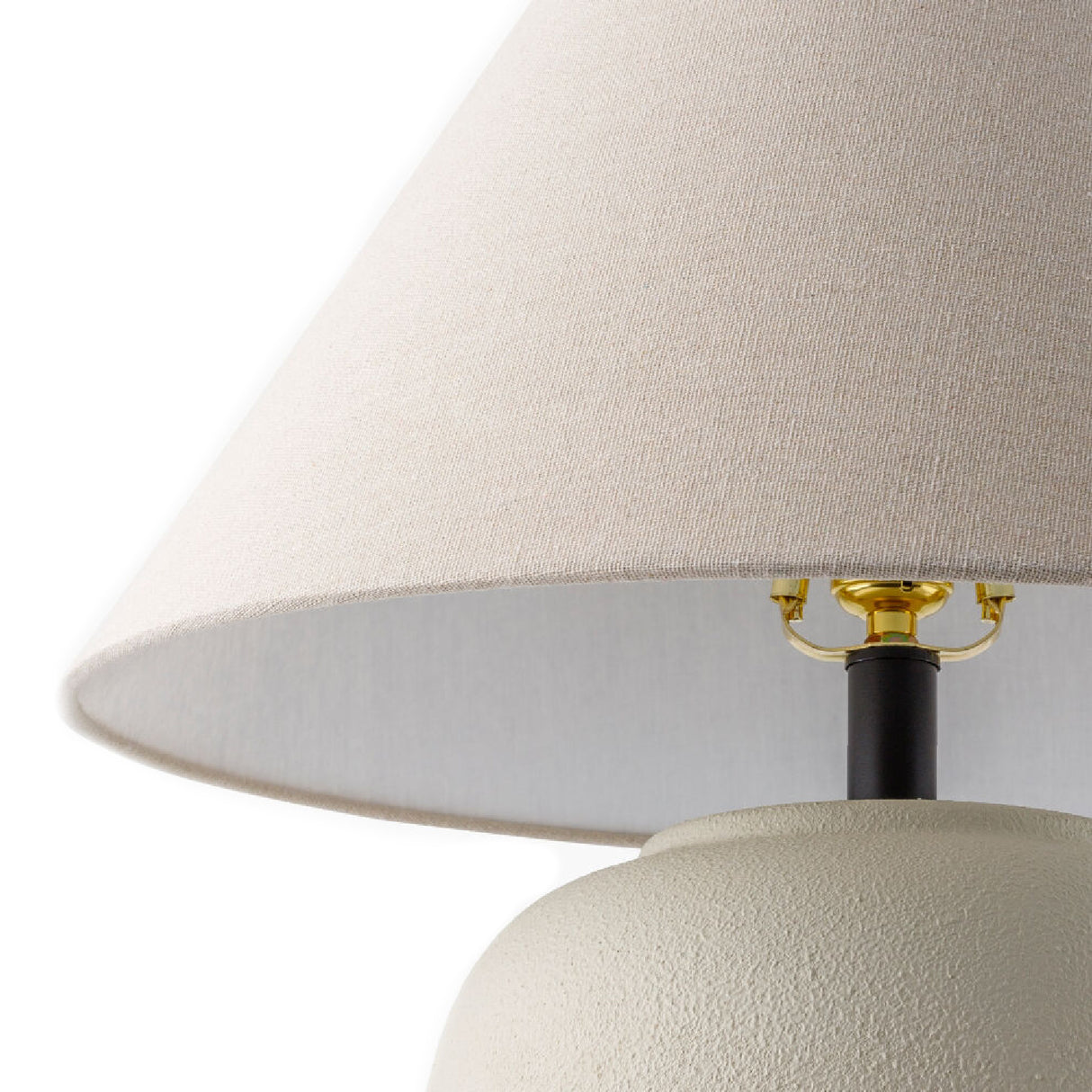 Modern European furniture - Ceramic Beige Linen Table Lamp - www.oroa.com