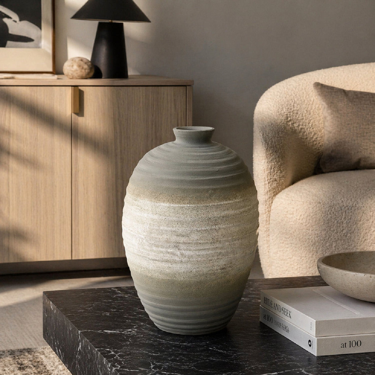 Modern furniture - Gray Glazed Ceramic Vase - www.oroa.com