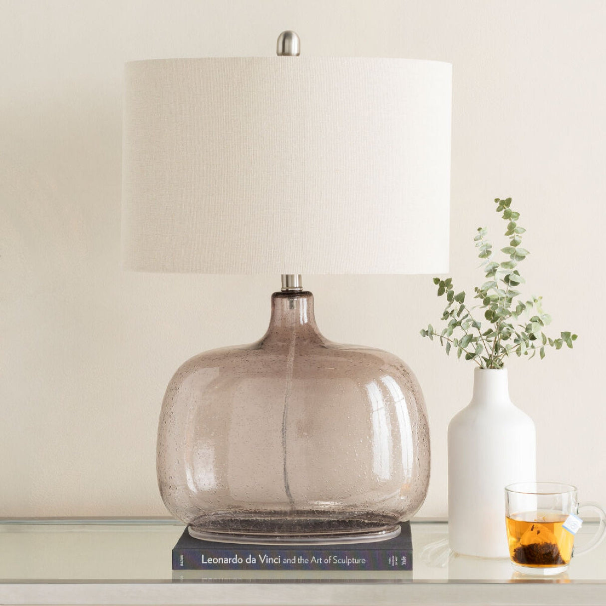 Modern European furniture - Gray Clear Glass Table Lamp - www.oroa.com