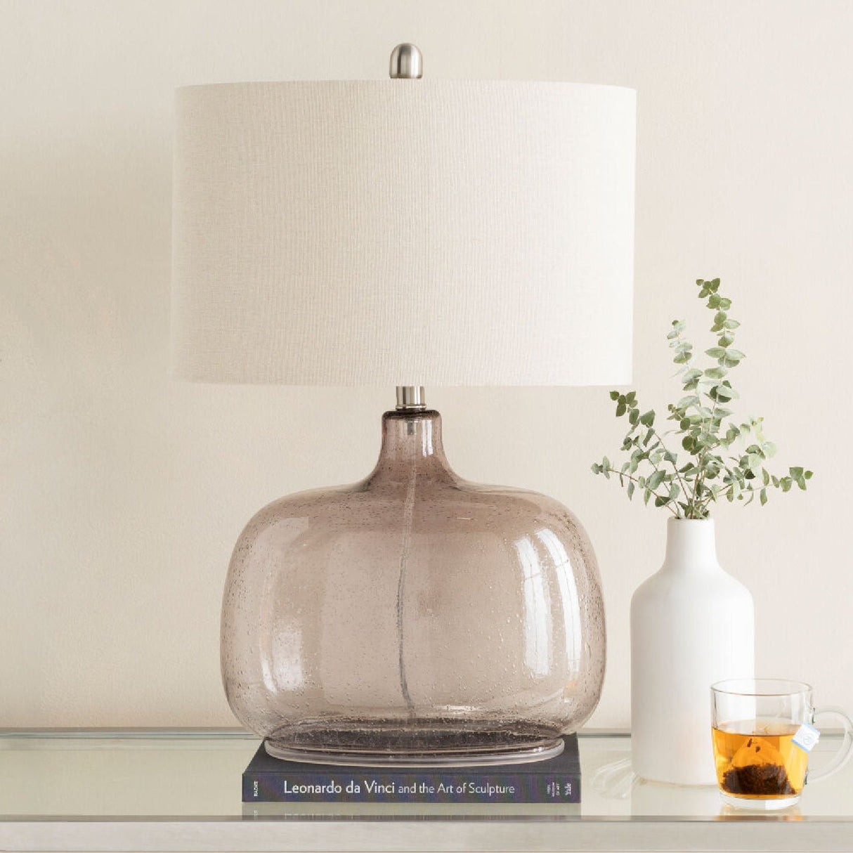 Modern European furniture - Gray Clear Glass Table Lamp - www.oroa.com