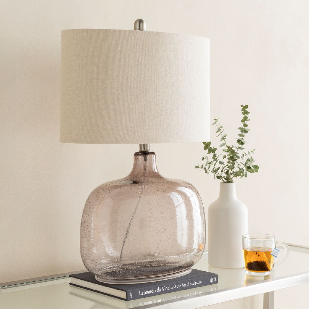 Modern European furniture - Gray Clear Glass Table Lamp - www.oroa.com