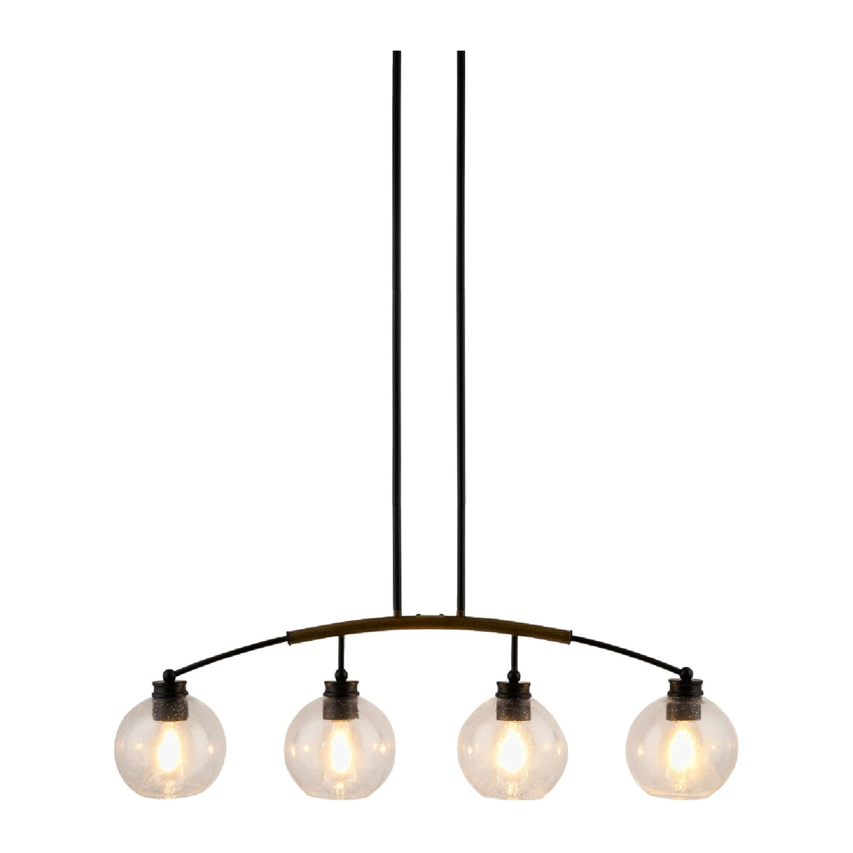 Modern European furniture - 4-Light Clear Glass Linear Chandelier - www.oroa.com