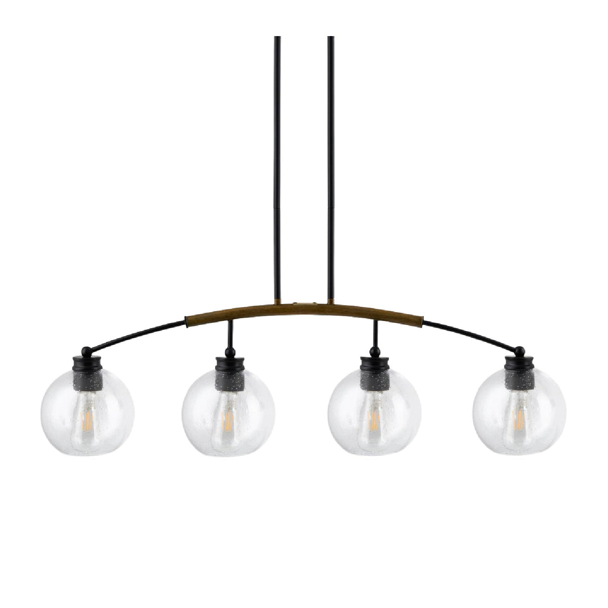 Modern European furniture - 4-Light Clear Glass Linear Chandelier - www.oroa.com