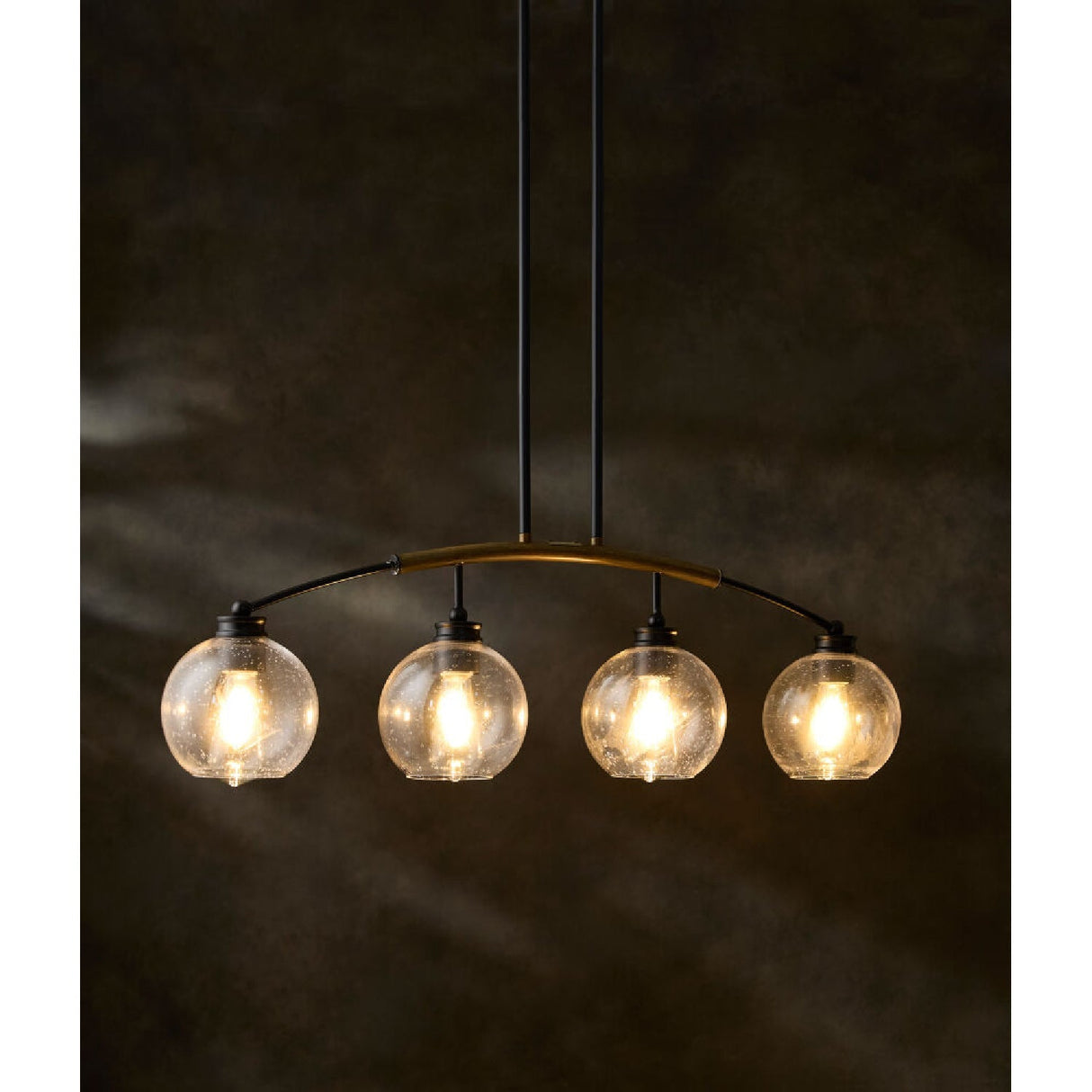 Modern European furniture - 4-Light Clear Glass Linear Chandelier - www.oroa.com