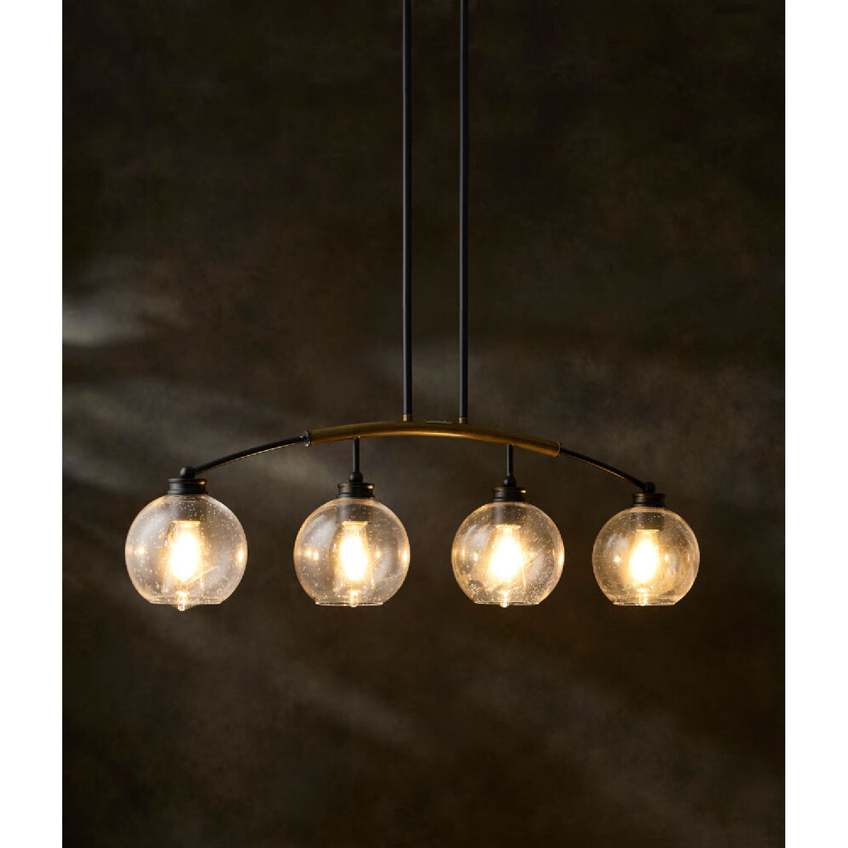 Modern European furniture - 4-Light Clear Glass Linear Chandelier - www.oroa.com | Oroa.com