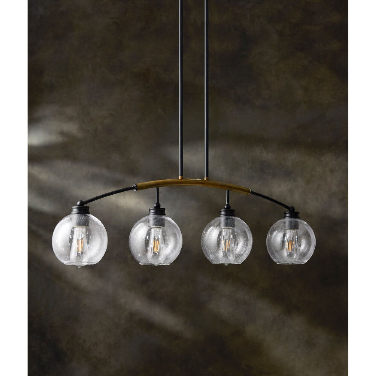 Modern European furniture - 4-Light Clear Glass Linear Chandelier - www.oroa.com