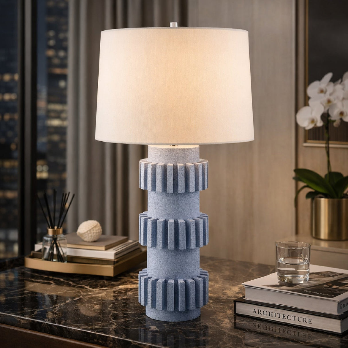 Modern European furniture - Modern Carved Accent Table Lamp - www.oroa.com