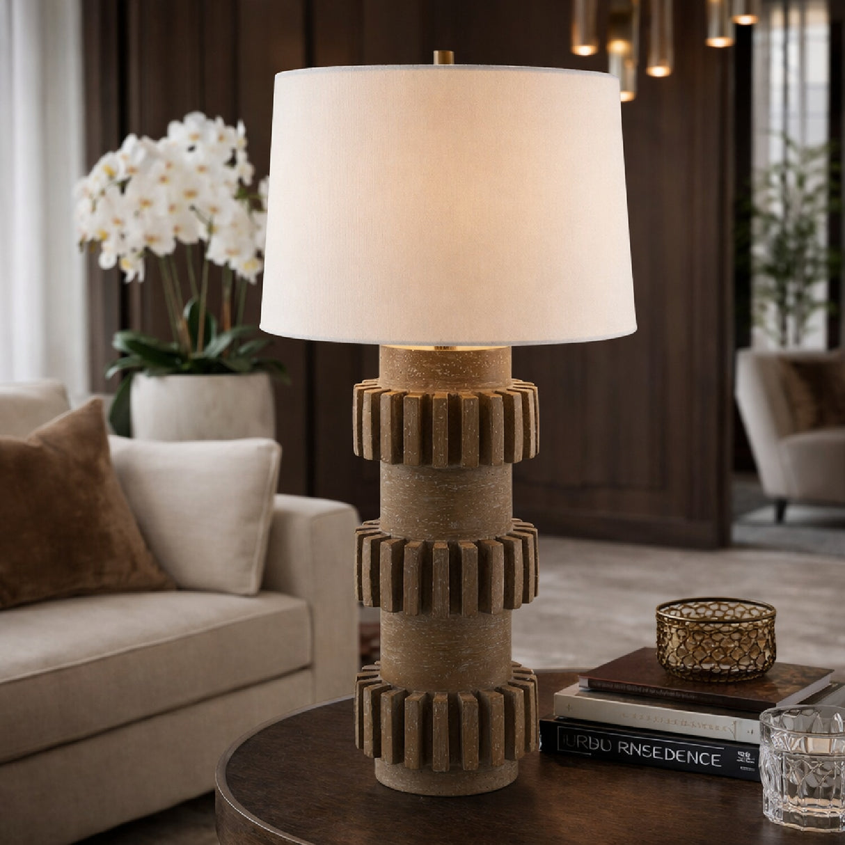 Modern Carved Accent Table Lamp | Oroa.com