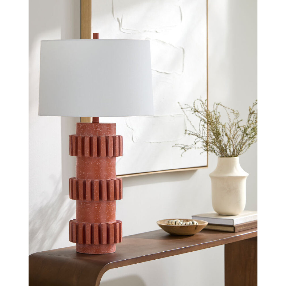 Modern Carved Accent Table Lamp | Oroa.com