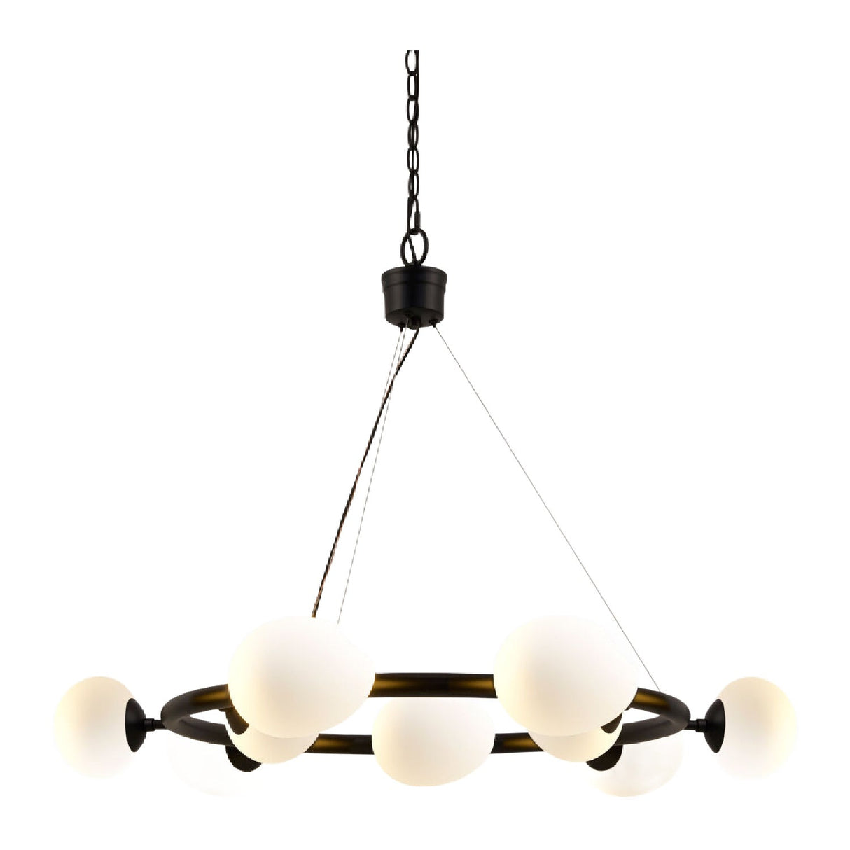 Modern European furniture - 9-Light White Glass Chandelier - www.oroa.com