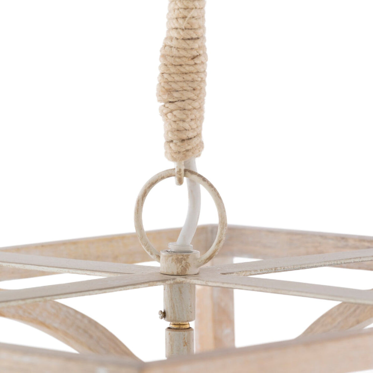 Modern European furniture - Whitewashed Wooden 4-Light Chandelier - www.oroa.com