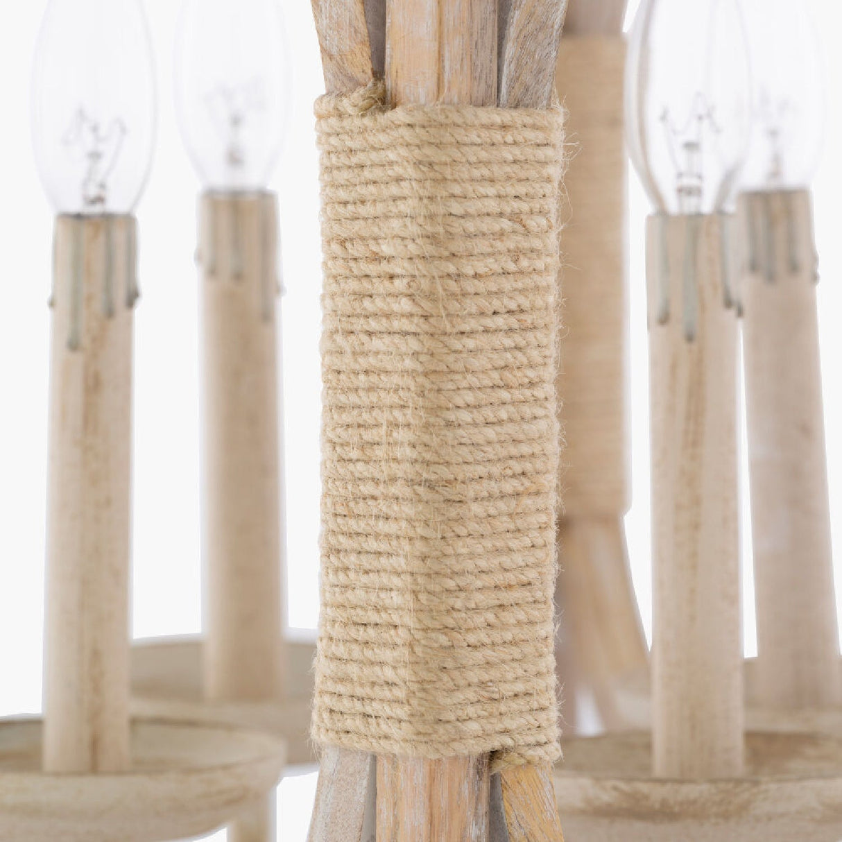 Modern European furniture - Whitewashed Wooden 4-Light Chandelier - www.oroa.com