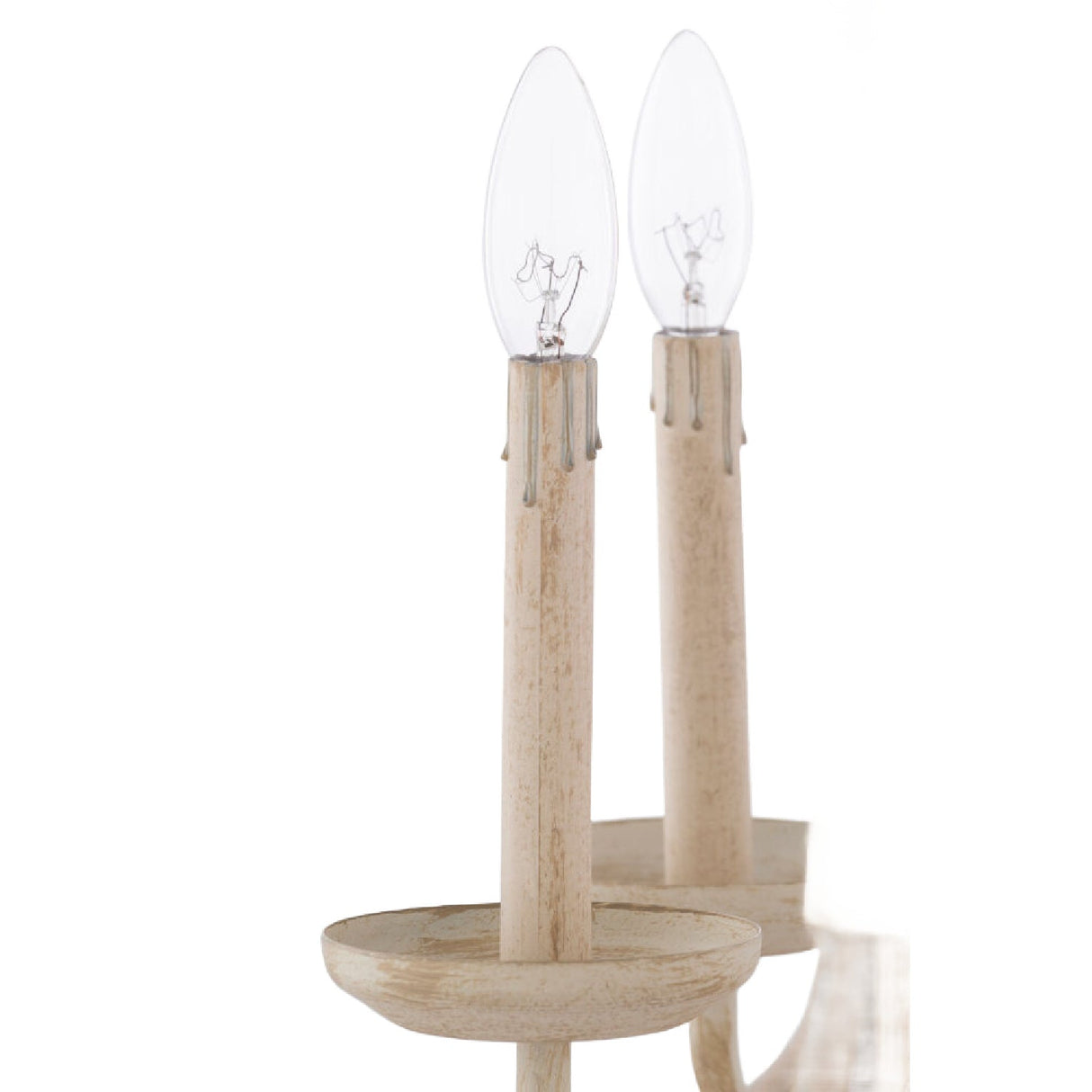Modern European furniture - Whitewashed Wooden 4-Light Chandelier - www.oroa.com
