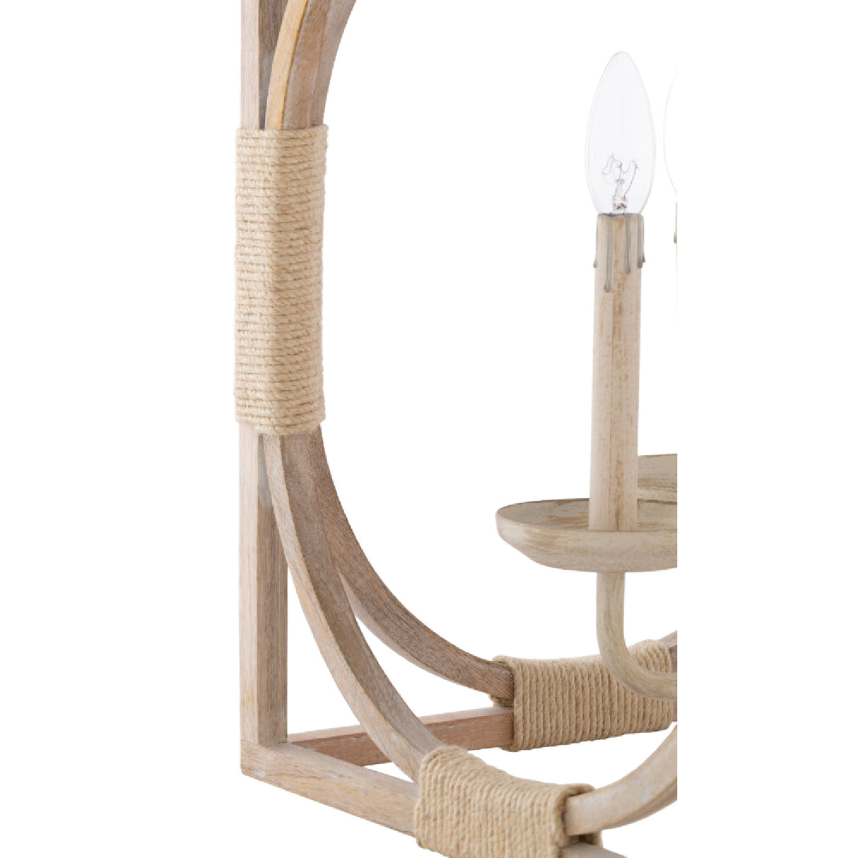 Whitewashed Wooden 4-Light Chandelier | Oroa.com