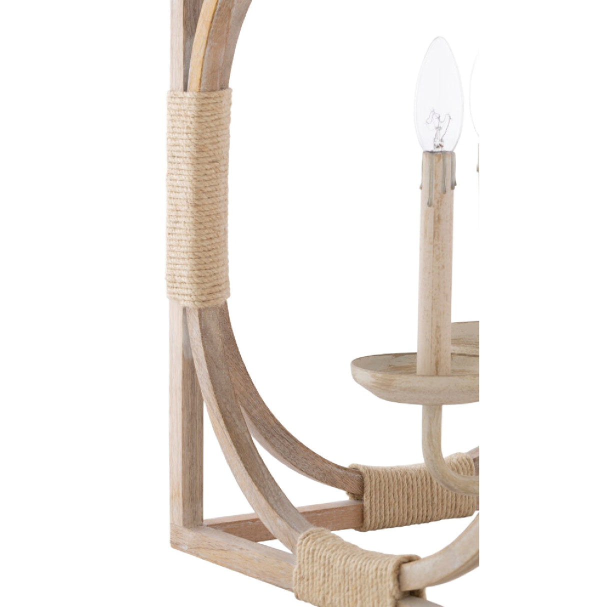 Modern European furniture - Whitewashed Wooden 4-Light Chandelier - www.oroa.com