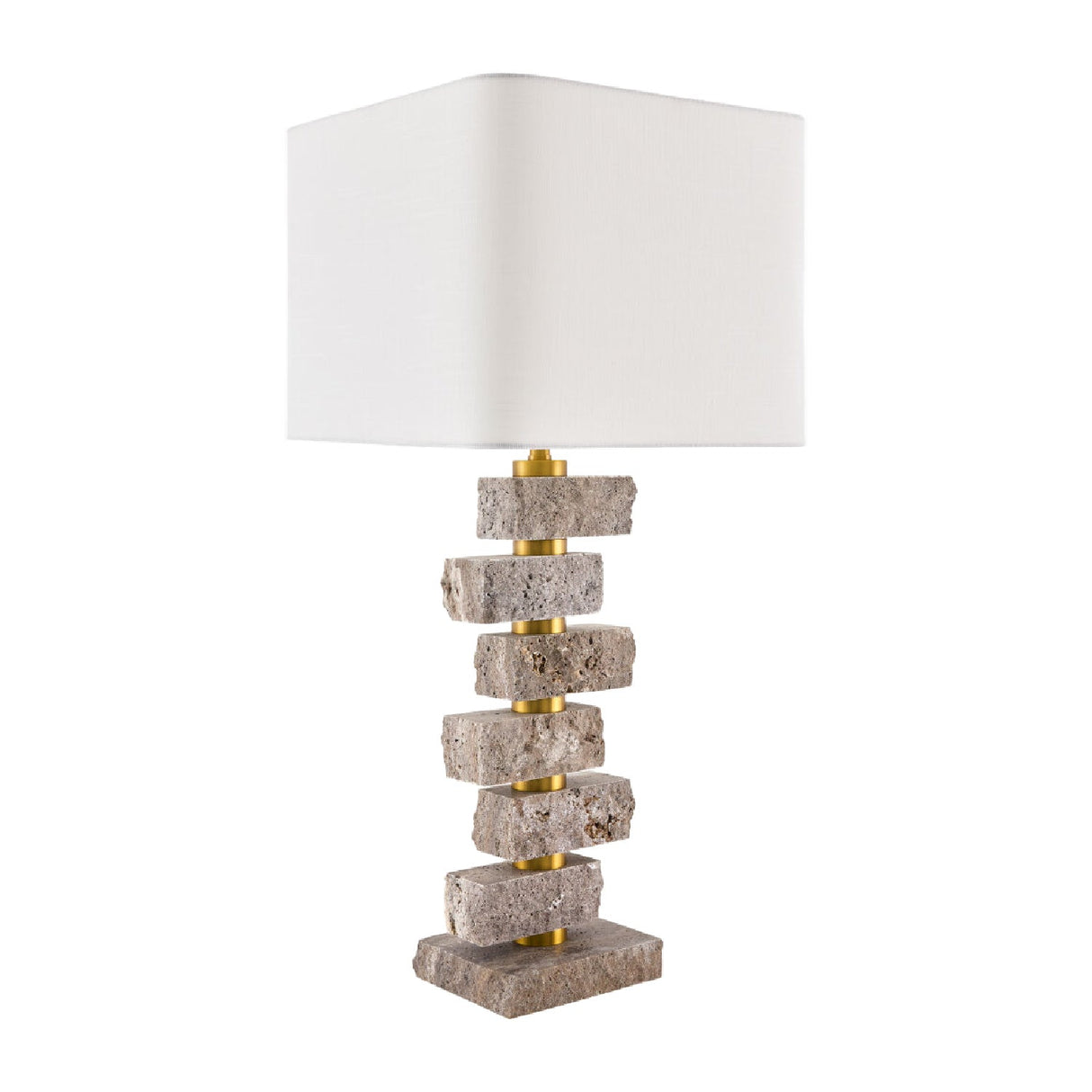 Modern European furniture - Organic Marble Stacked Table Lamp - www.oroa.com