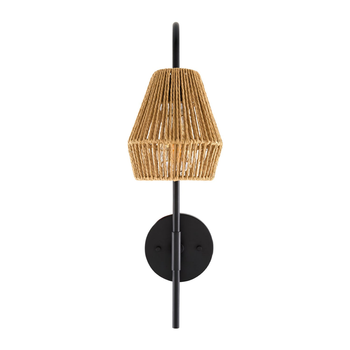 Modern European furniture - Curved Metal Rattan Wall Lamp - www.oroa.com