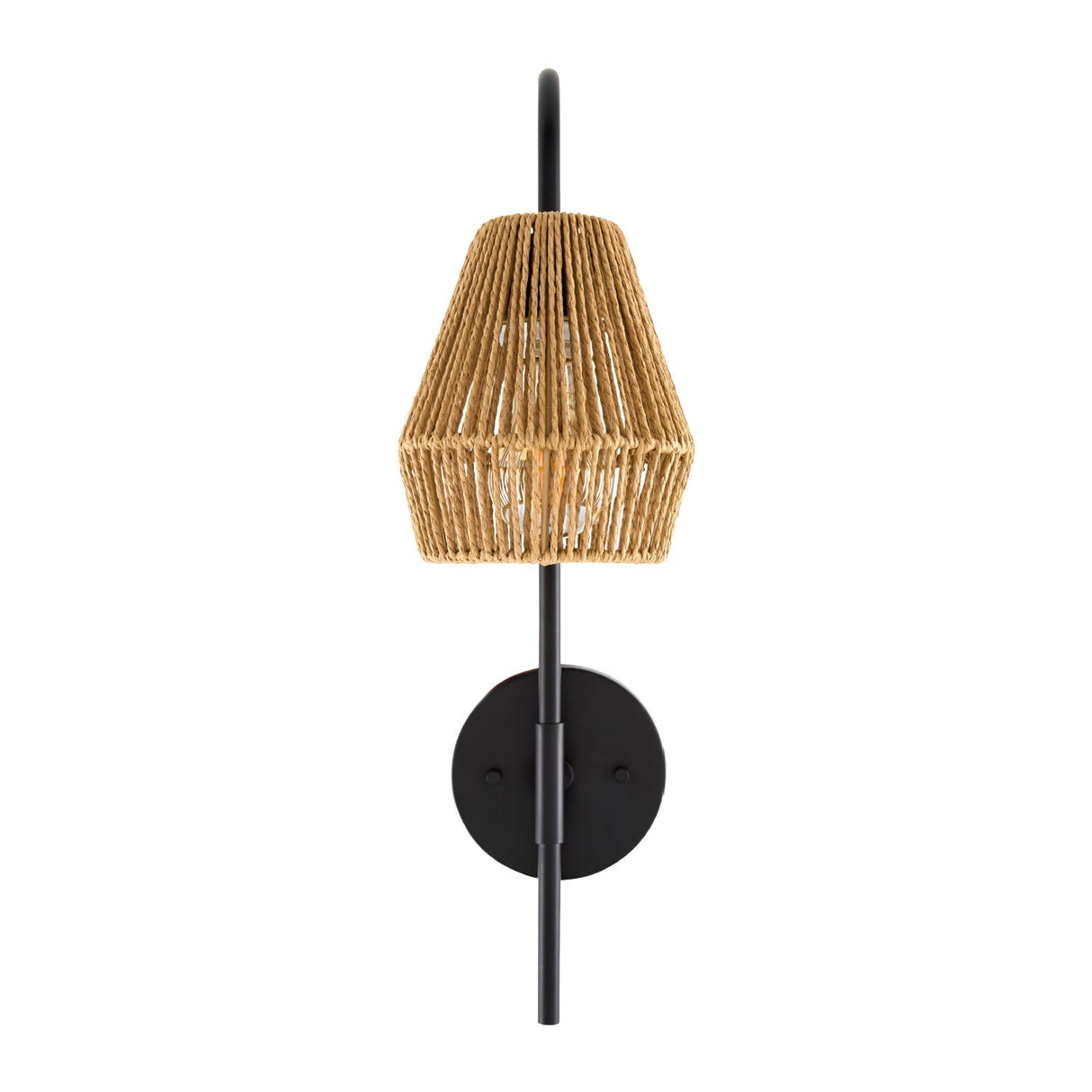 Modern European furniture - Curved Metal Rattan Wall Lamp - www.oroa.com