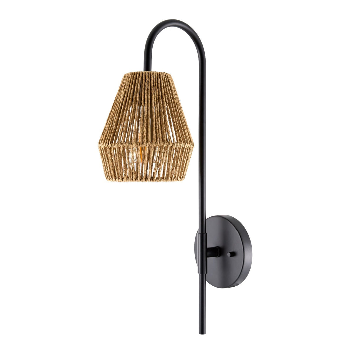 Modern European furniture - Curved Metal Rattan Wall Lamp - www.oroa.com