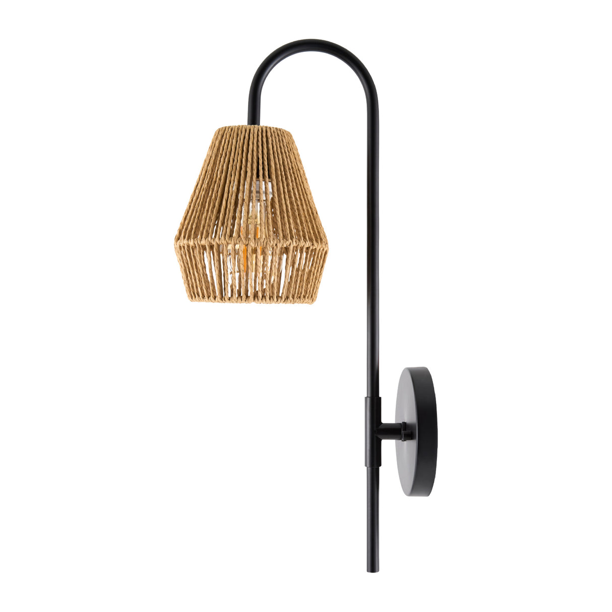 Curved Metal Rattan Wall Lamp | Oroa.com