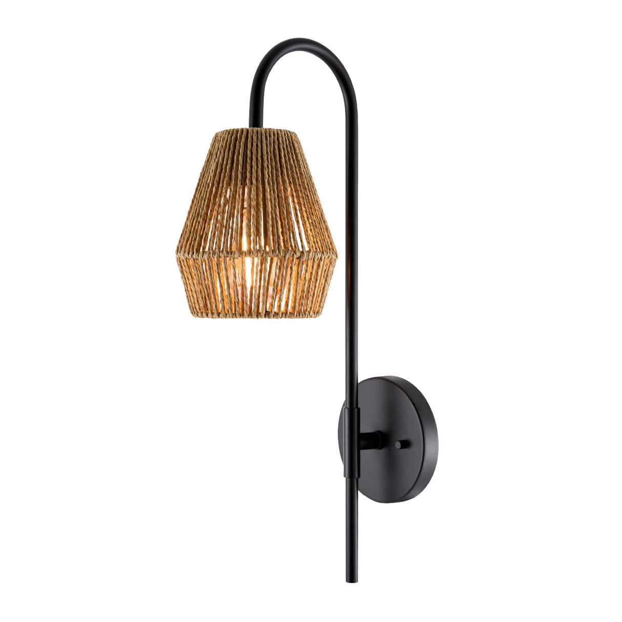 Curved Metal Rattan Wall Lamp | Oroa.com