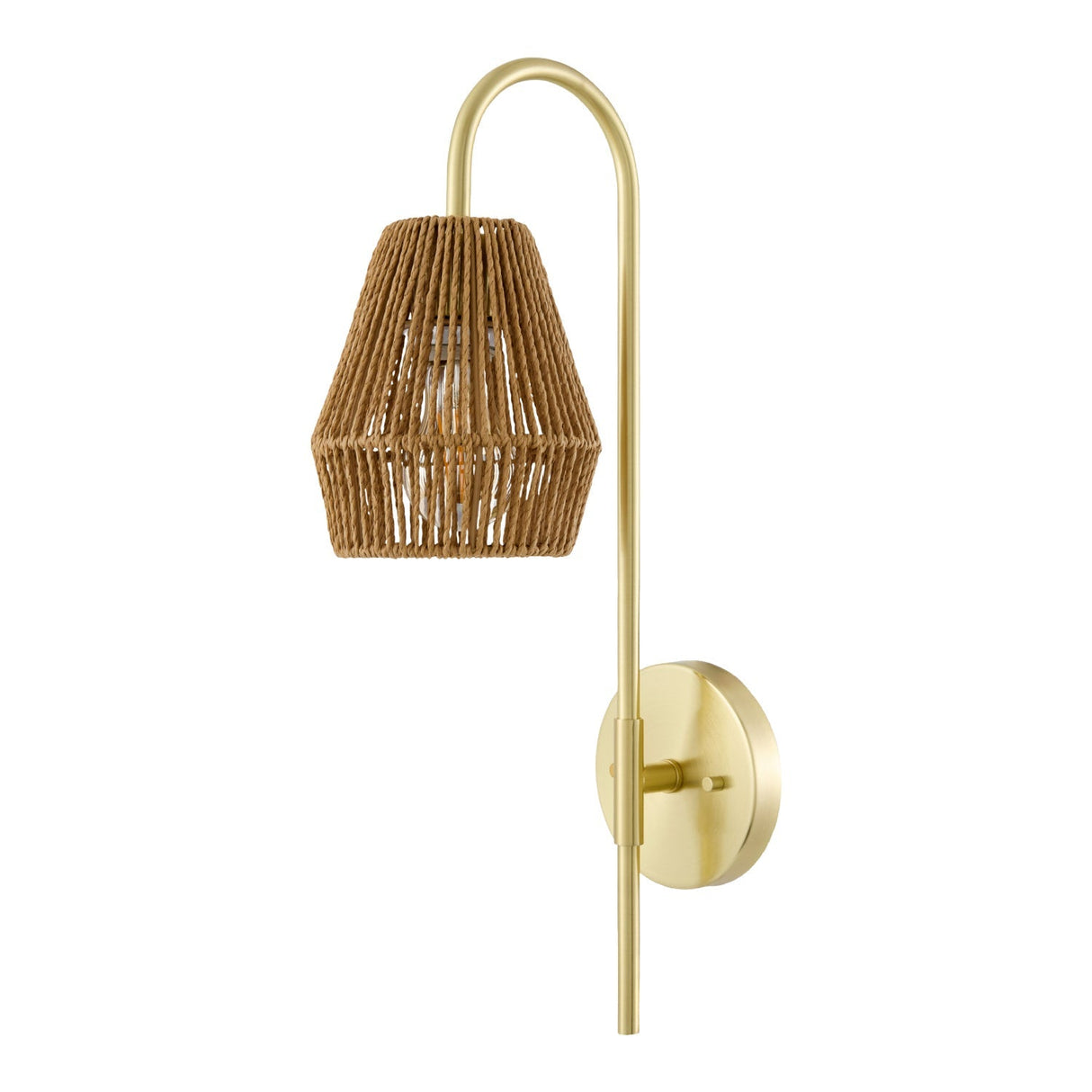 Modern European furniture - Curved Metal Rattan Wall Lamp - www.oroa.com