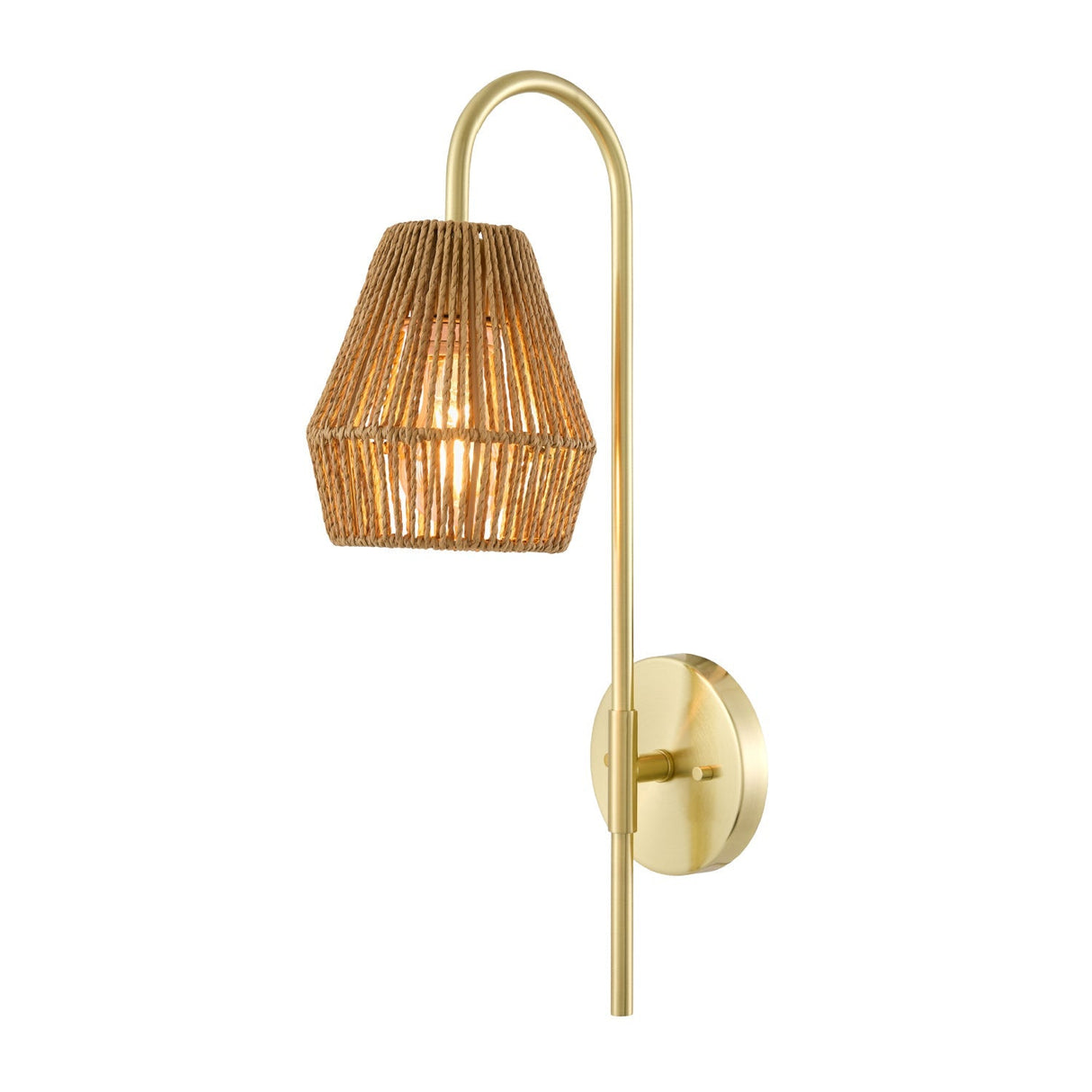 Modern European furniture - Curved Metal Rattan Wall Lamp - www.oroa.com