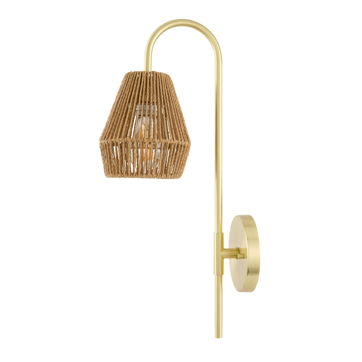 Modern European furniture - Curved Metal Rattan Wall Lamp - www.oroa.com