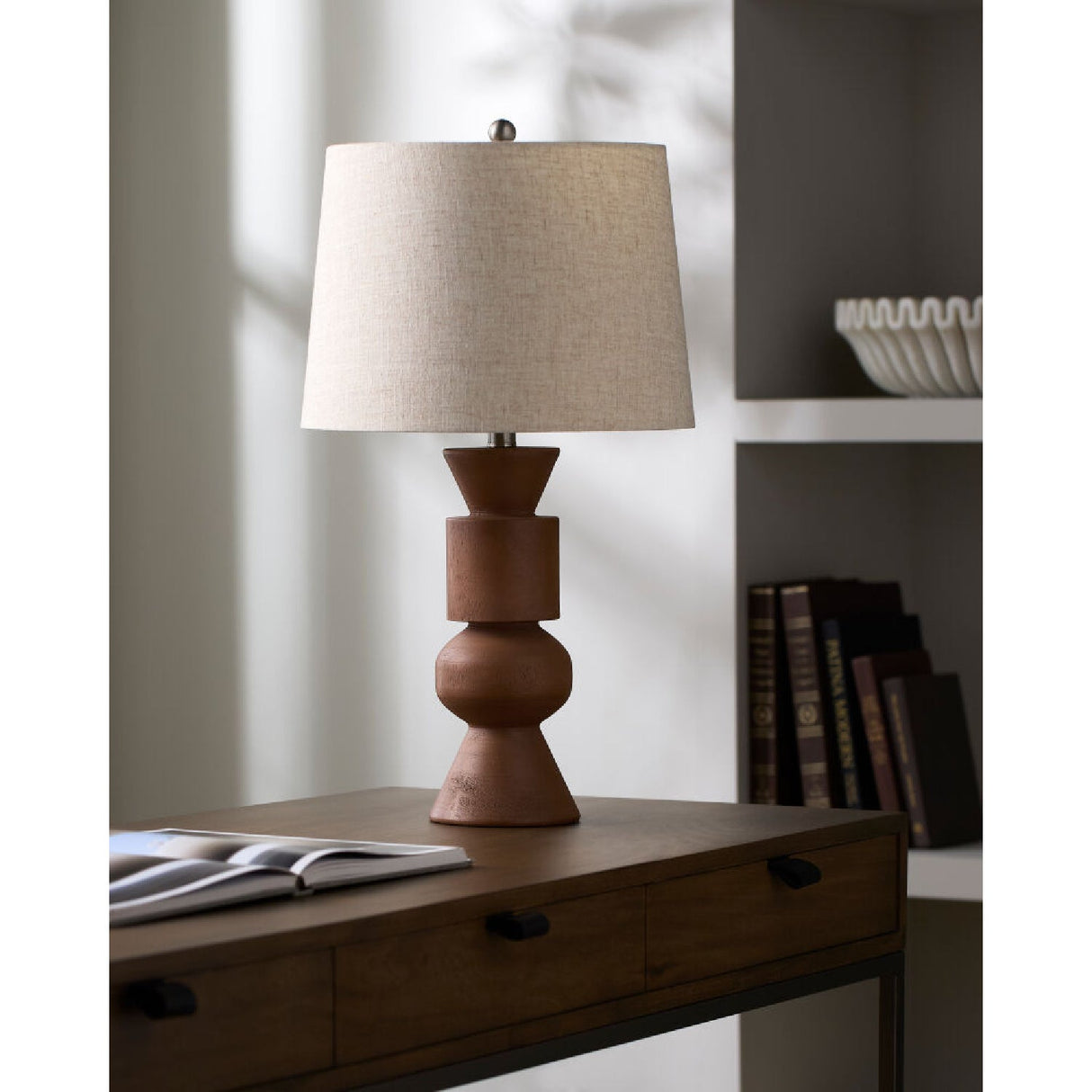 Modern European furniture - Brown Geometrical Accent Table Lamp - www.oroa.com