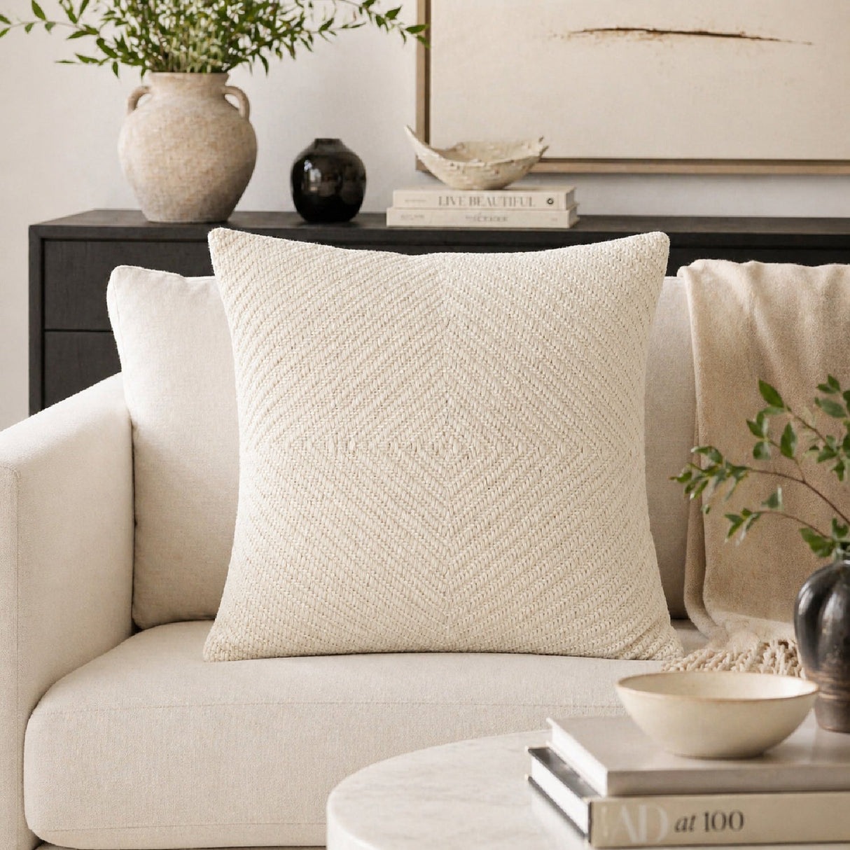 Modern European furniture - Beige Woven Poly Insert Pillow - www.oroa.com