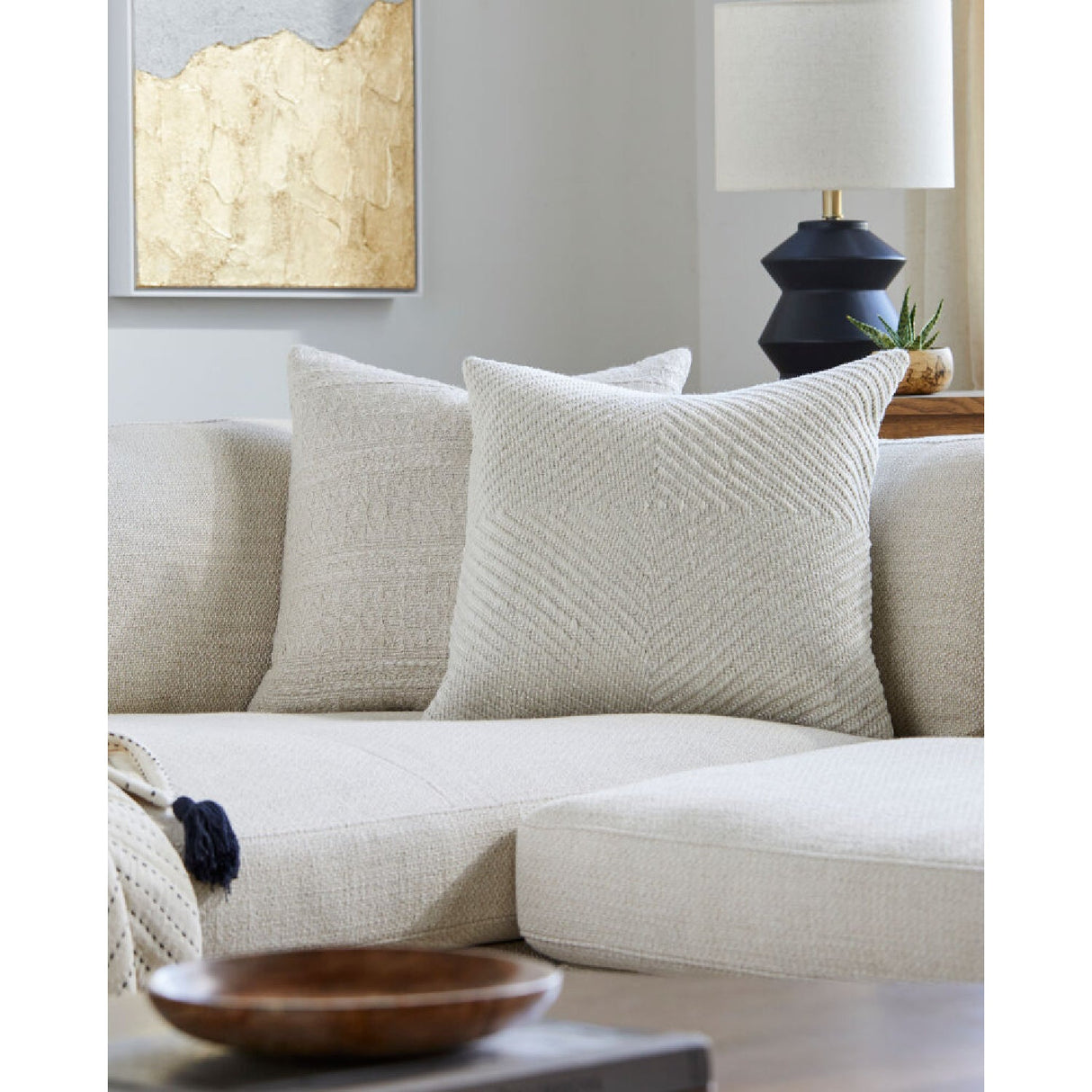 Modern European furniture - Beige Woven Yarn Pillow - www.oroa.com