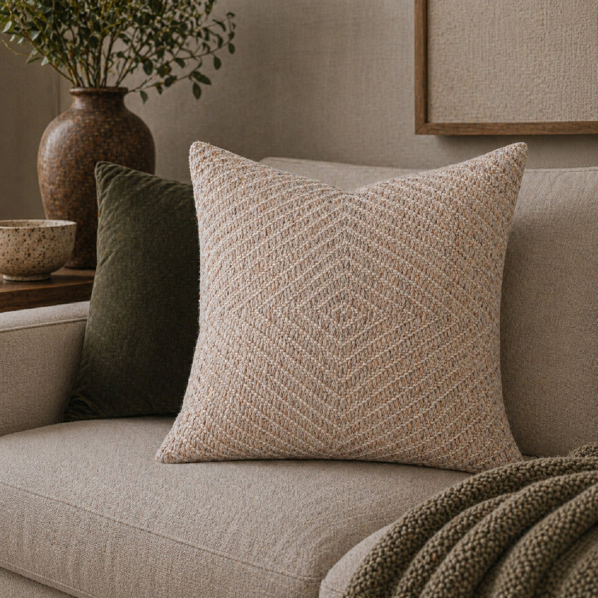 Modern European furniture - Woven Yarn Down Insert Pillow - www.oroa.com
