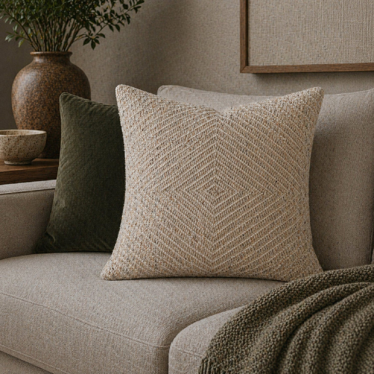 Modern European furniture - Woven Yarn Down Insert Pillow - www.oroa.com