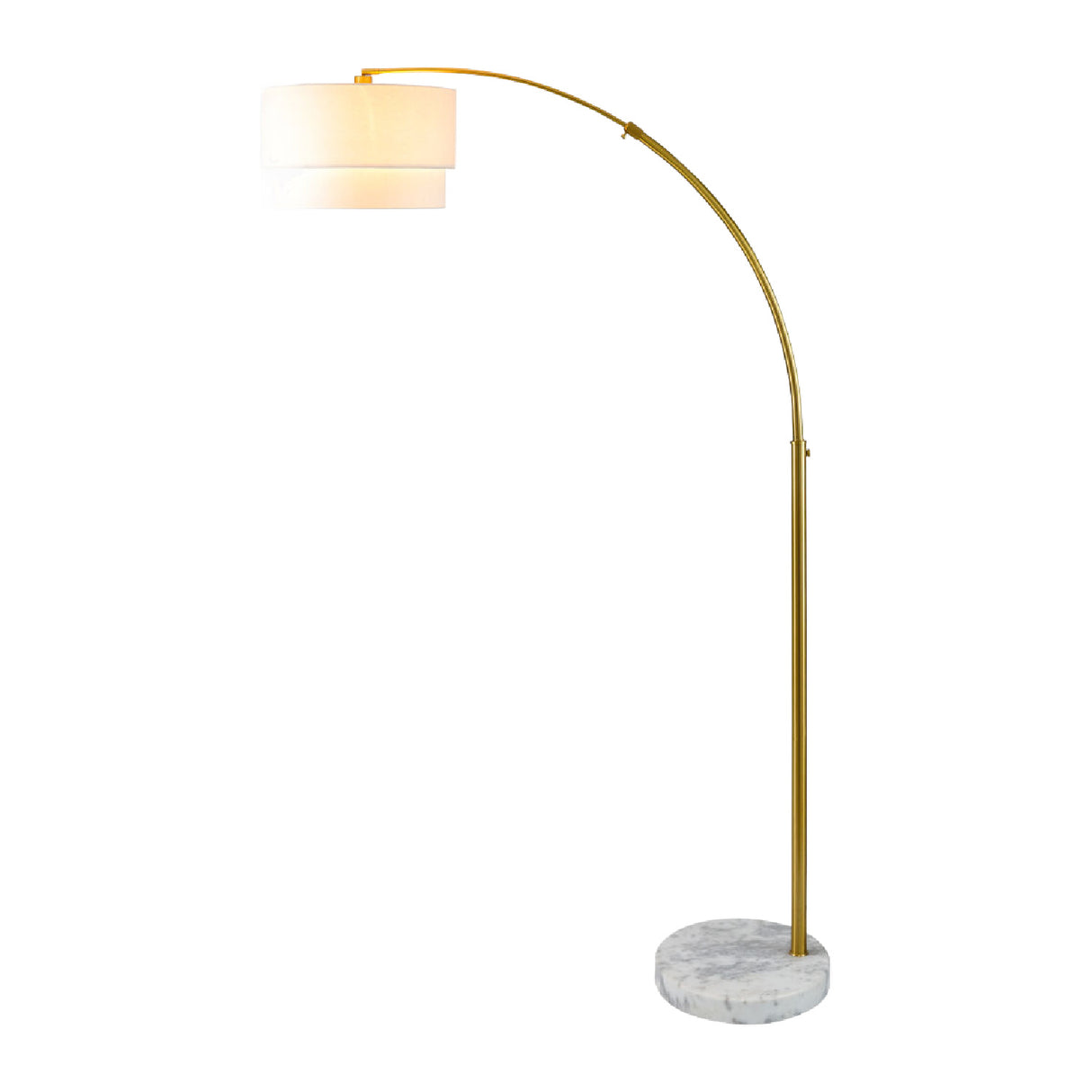 2-Tier White Linen Floor Lamp | Oroa.com