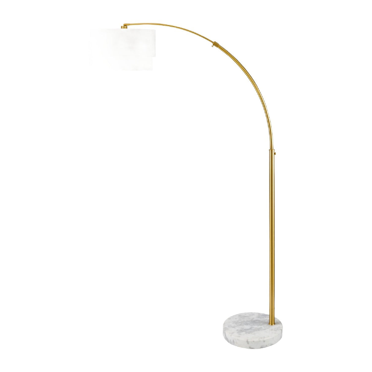 Modern European furniture - 2-Tier White Linen Floor Lamp - www.oroa.com