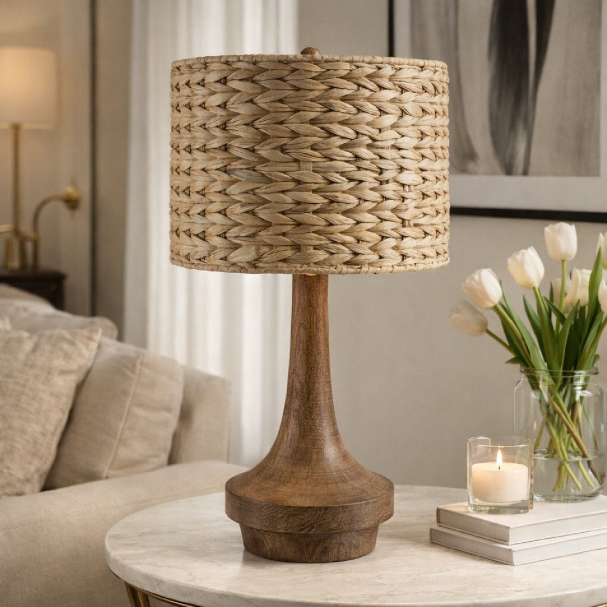 Modern European furniture - Braided Shade Accent Table Lamp - www.oroa.com