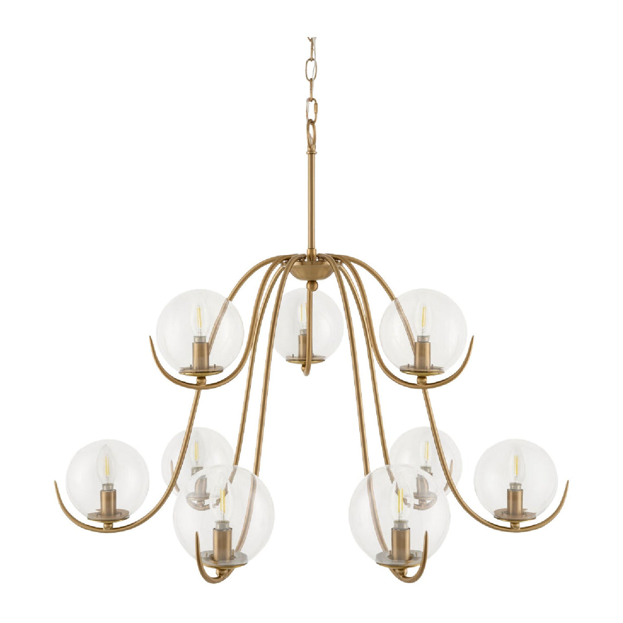 Modern European furniture - Clear Glass Orbs 9-Light Chandelier - www.oroa.com
