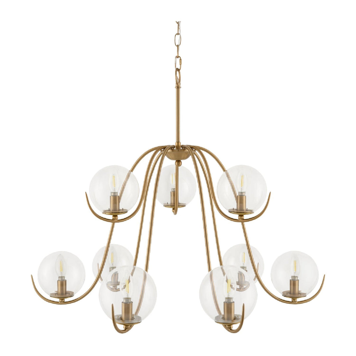 Modern European furniture - Clear Glass Orbs 9-Light Chandelier - www.oroa.com