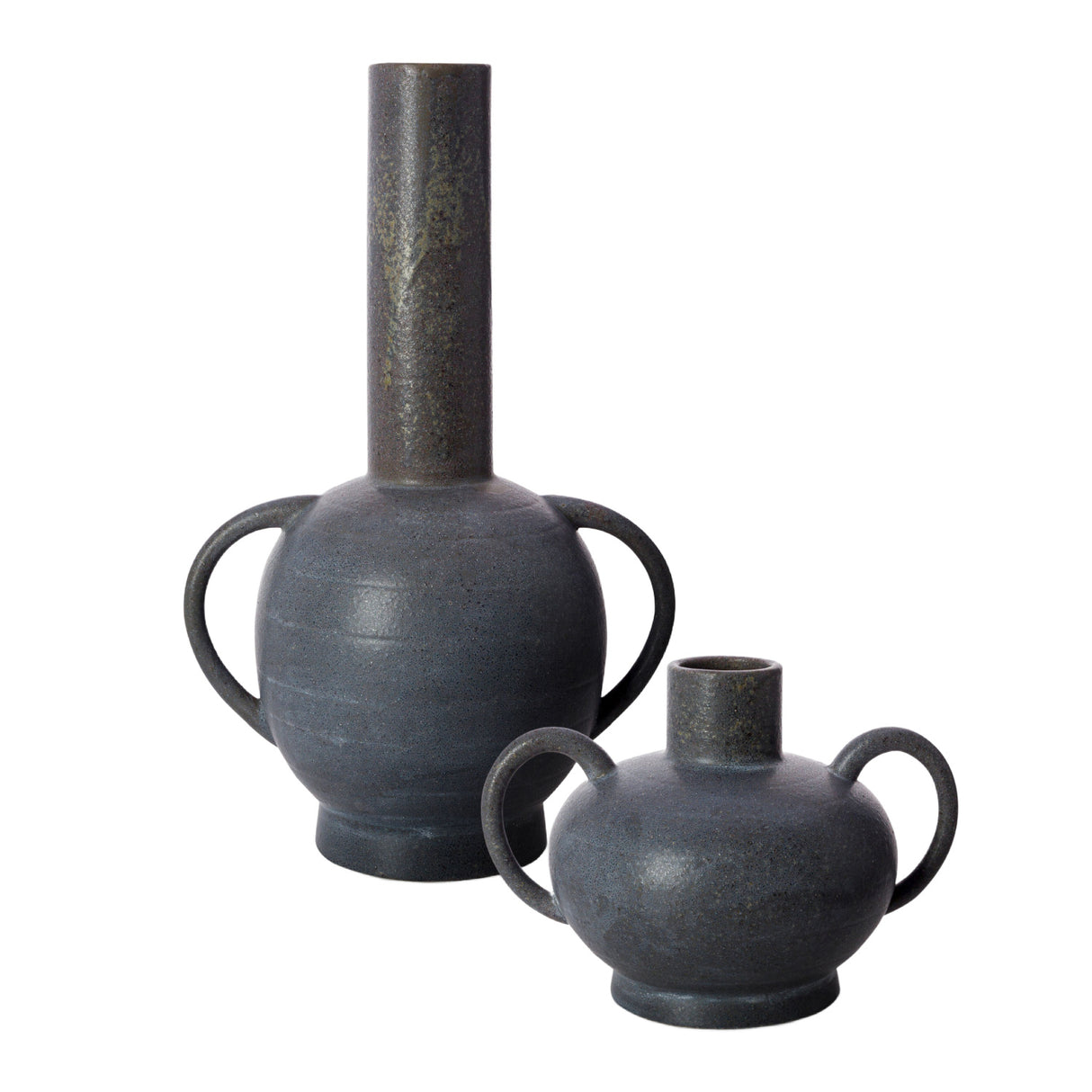 Modern European furniture - Black Ceramic Vase Set (2) - www.oroa.com