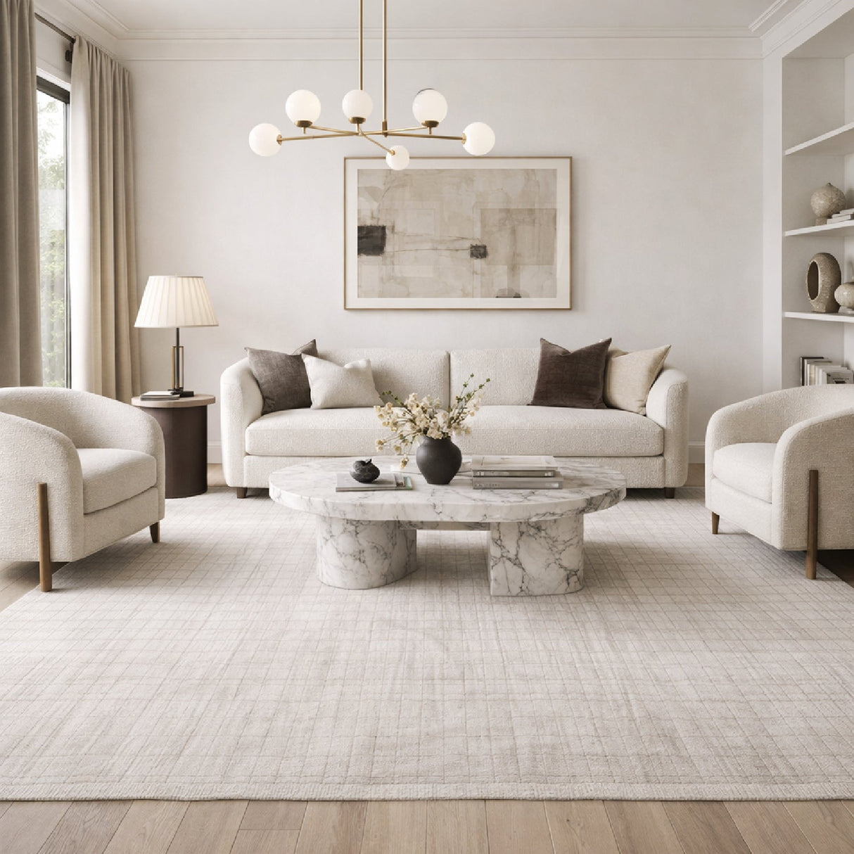 Modern furniture - Hand-Loomed Square Pattern Carpet - www.oroa.com