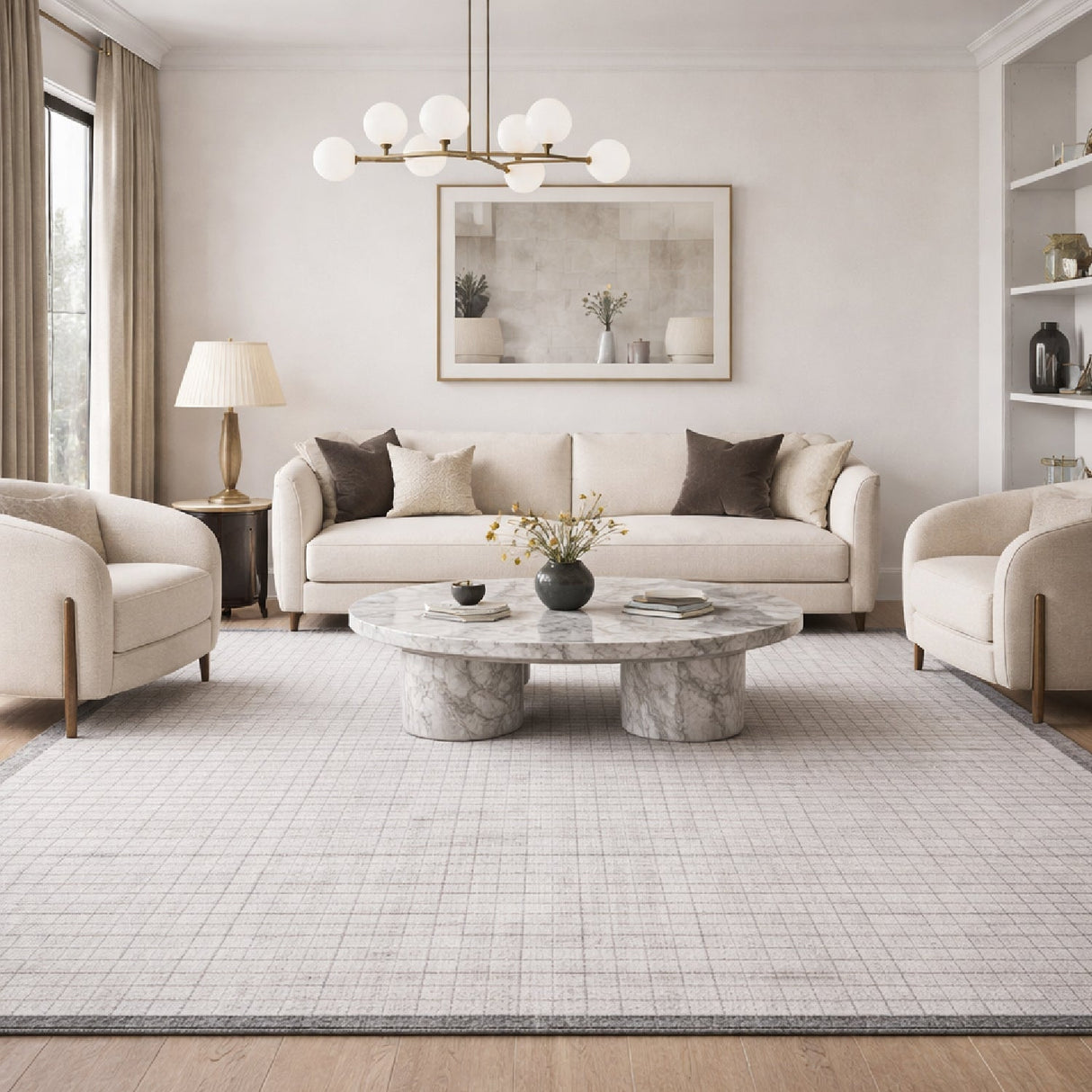 Modern furniture - Hand-Loomed Square Pattern Carpet - www.oroa.com