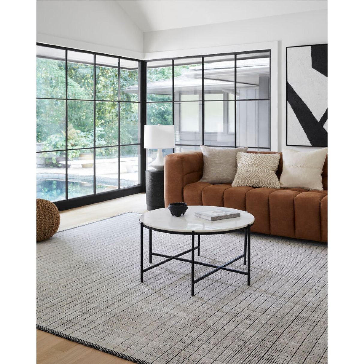 Modern furniture - Hand-Loomed Square Pattern Carpet - www.oroa.com
