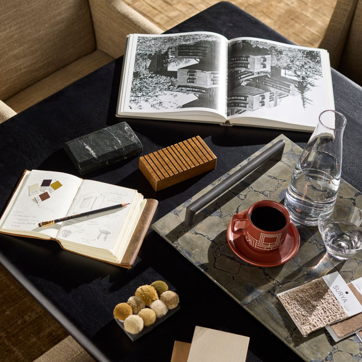 Modern furniture - Hand-Loomed Square Pattern Table Runner - www.oroa.com