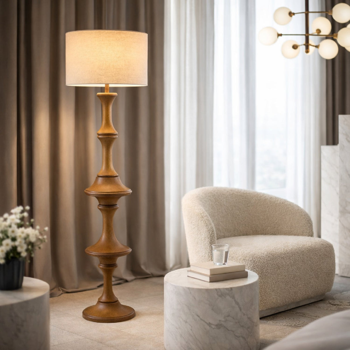 Modern European furniture - Brown Steel Accent Floor Lamp - www.oroa.com