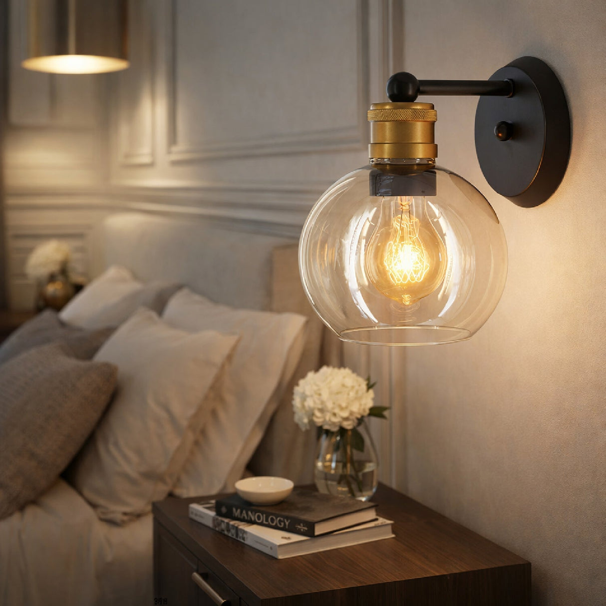 Modern European furniture - Round Champagne Glass Wall Lamp - www.oroa.com