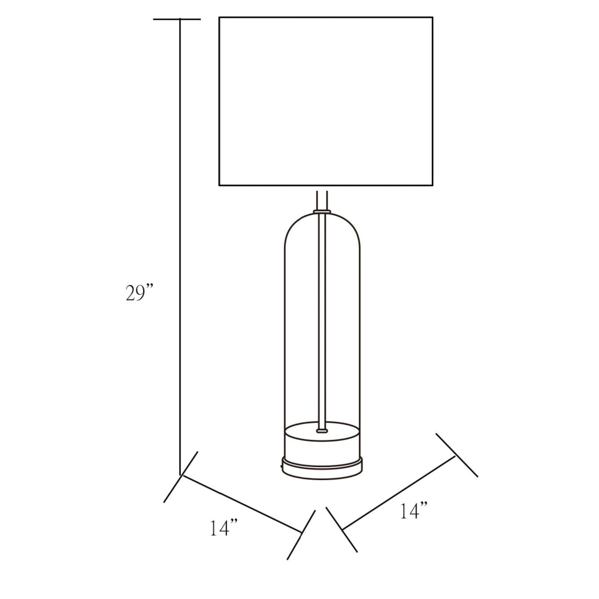 Modern European furniture - Clear Glass Body Table Lamp - www.oroa.com