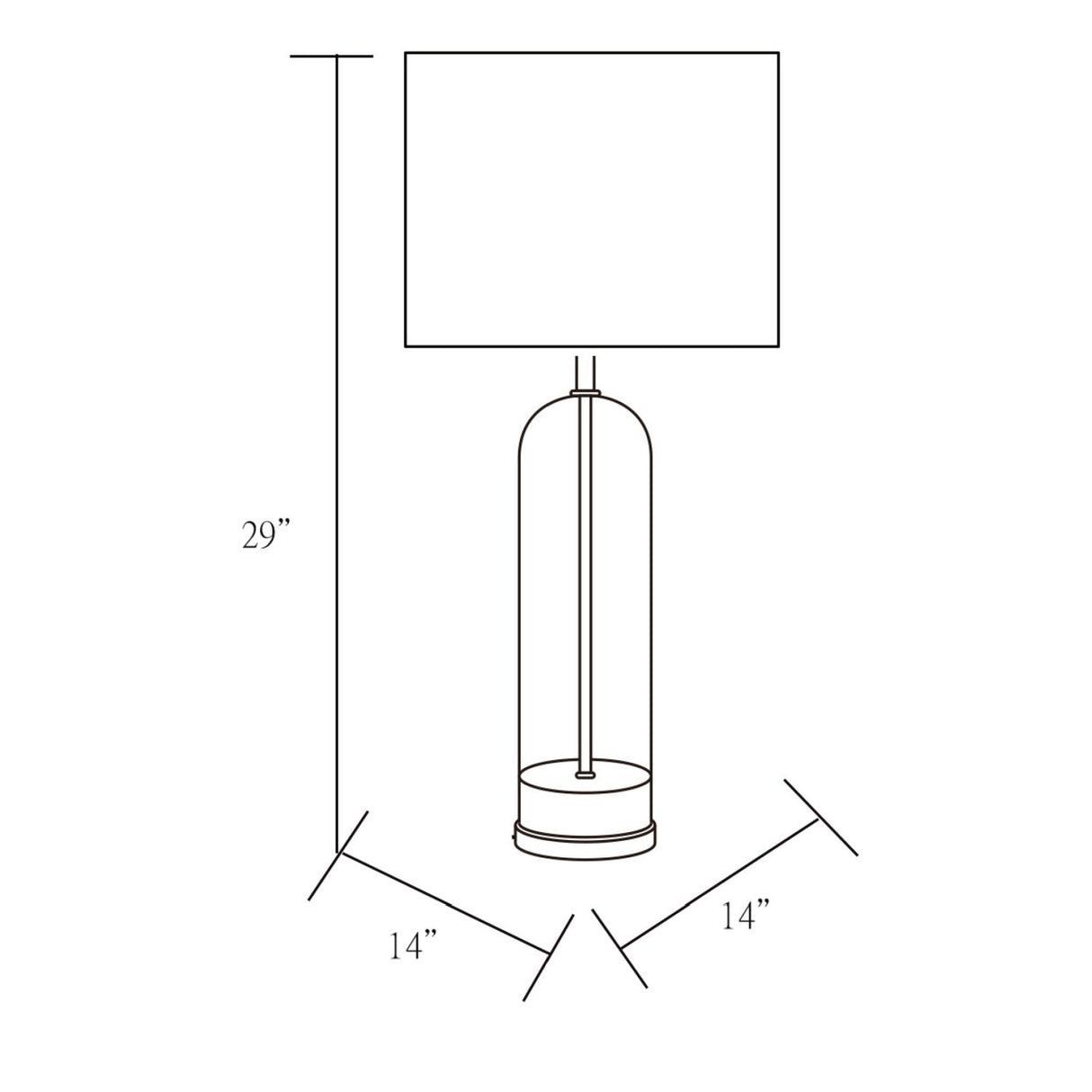 Modern European furniture - Clear Glass Body Table Lamp - www.oroa.com