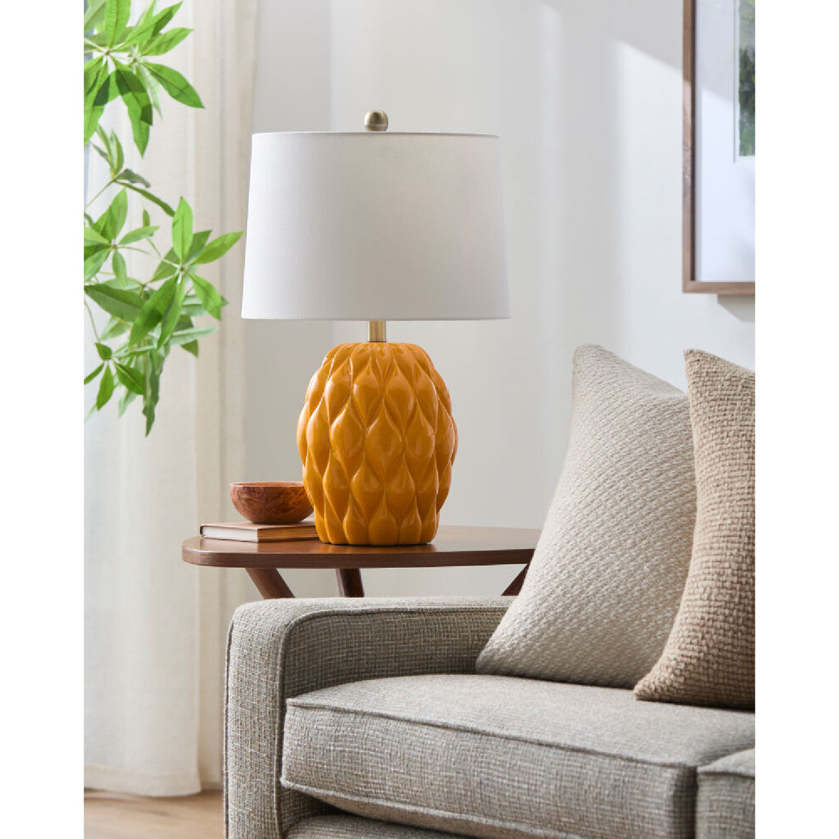 Modern European furniture - Reliefed Ceramic Accent Table Lamp - www.oroa.com